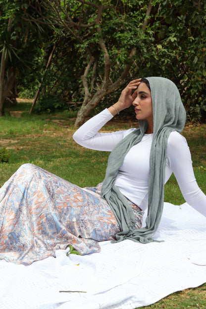 Dreamy Satin Skirt-Ocean