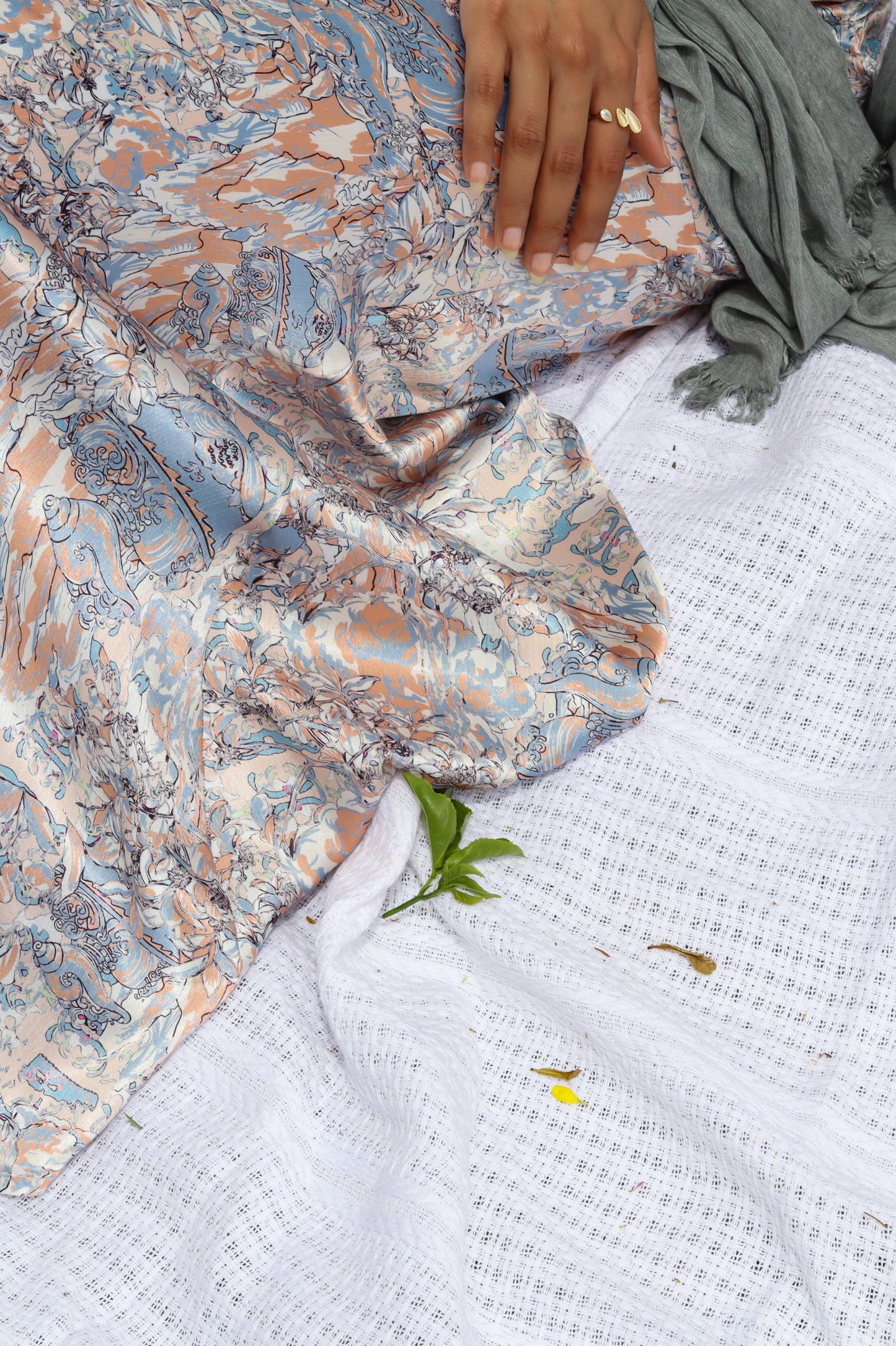 Dreamy Satin Skirt-Ocean