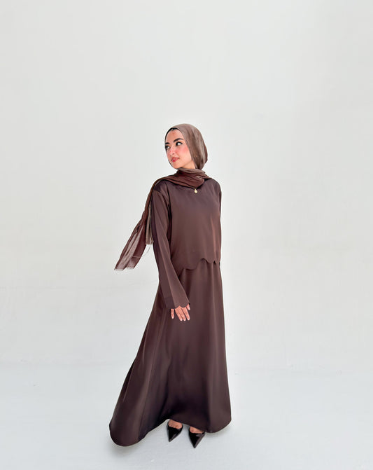 Sia Satin Set - Brown