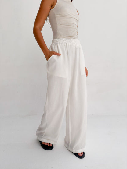 Everyday wide leg pants - White
