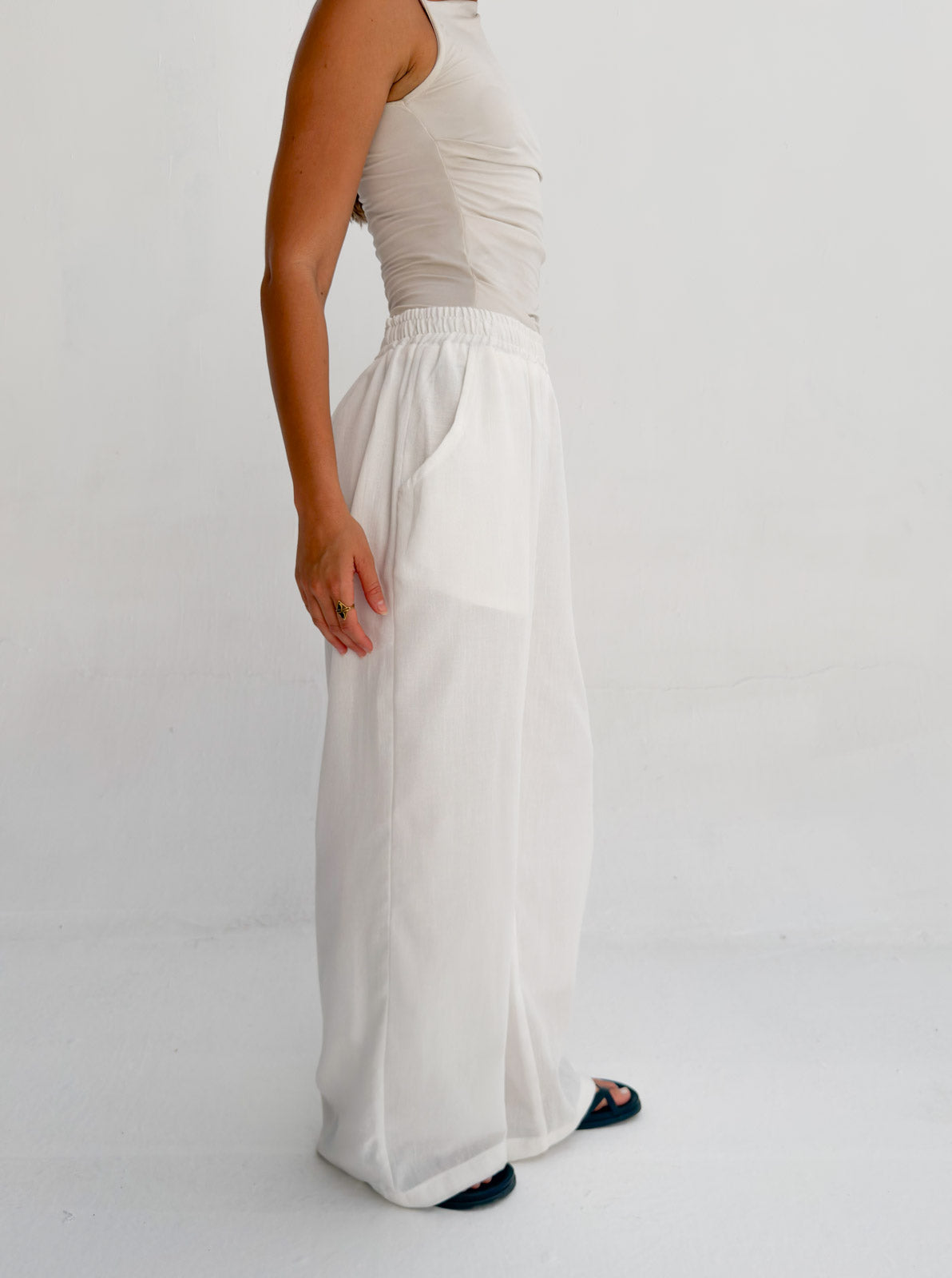 Everyday wide leg pants - White
