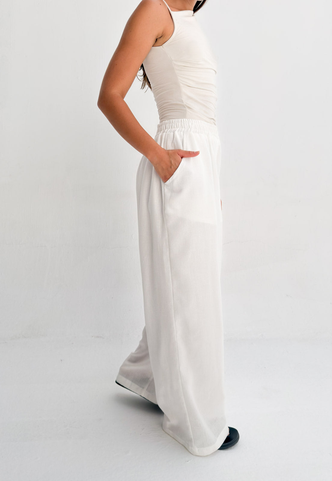 Everyday wide leg pants - White