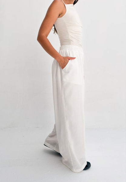 Everyday wide leg pants - White