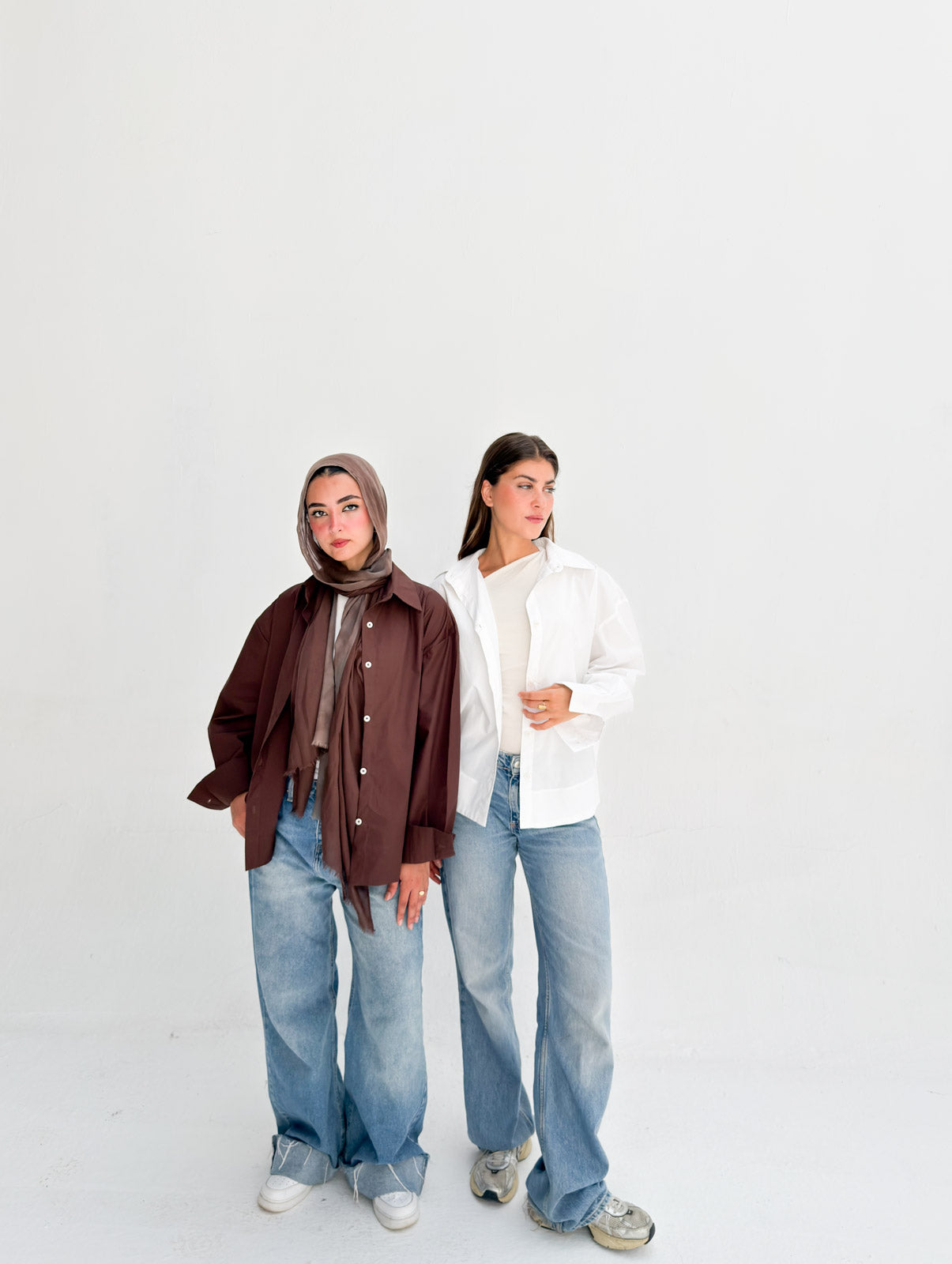 Oversized Poplin Shirt - Brown
