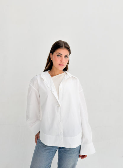 Oversized Poplin Shirt - White