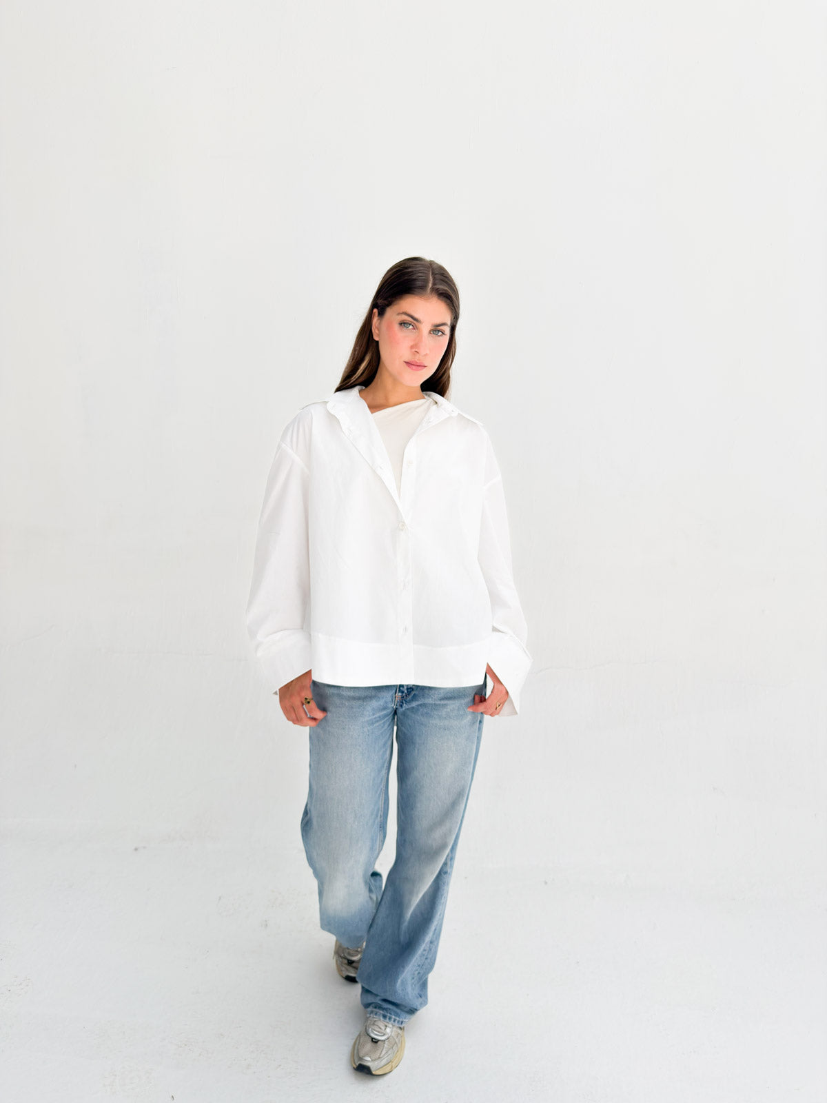 Oversized Poplin Shirt - White