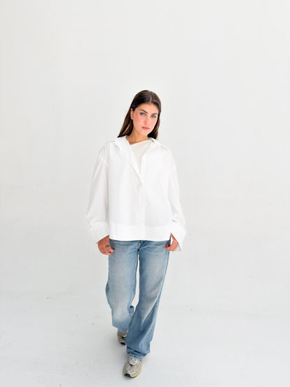 Oversized Poplin Shirt - White