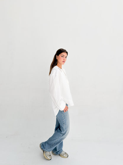 Oversized Poplin Shirt - White