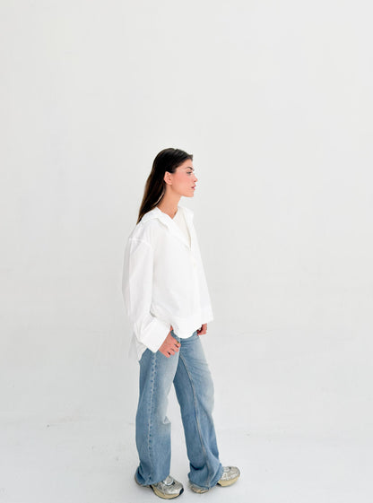 Oversized Poplin Shirt - White