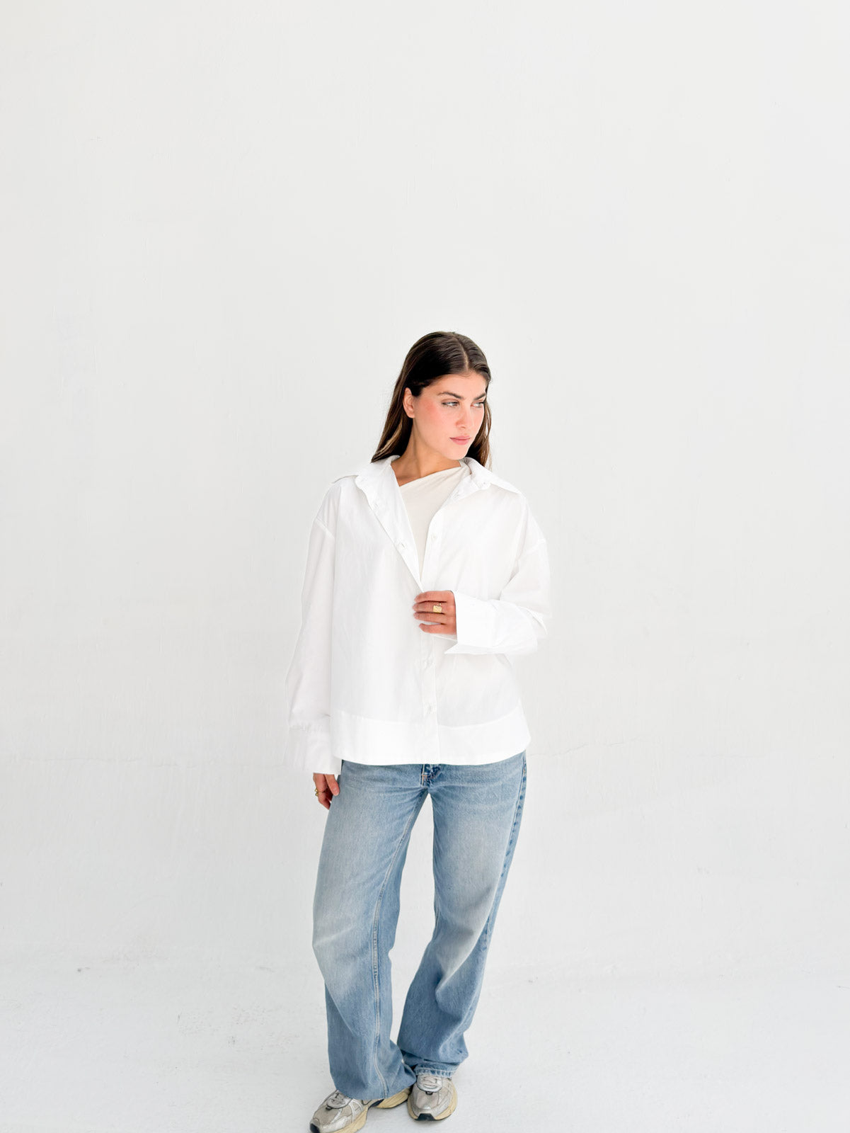 Oversized Poplin Shirt - White