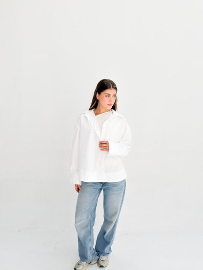 Oversized Poplin Shirt - White