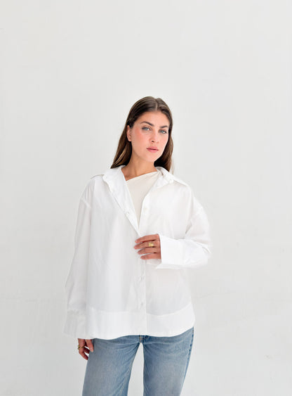 Oversized Poplin Shirt - White