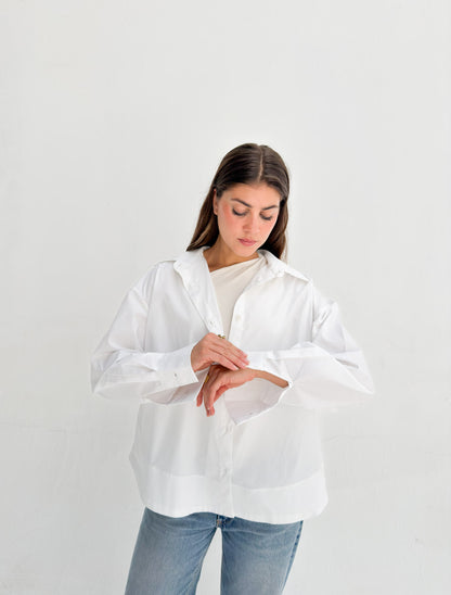Oversized Poplin Shirt - White