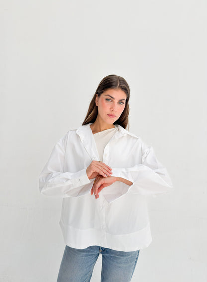 Oversized Poplin Shirt - White