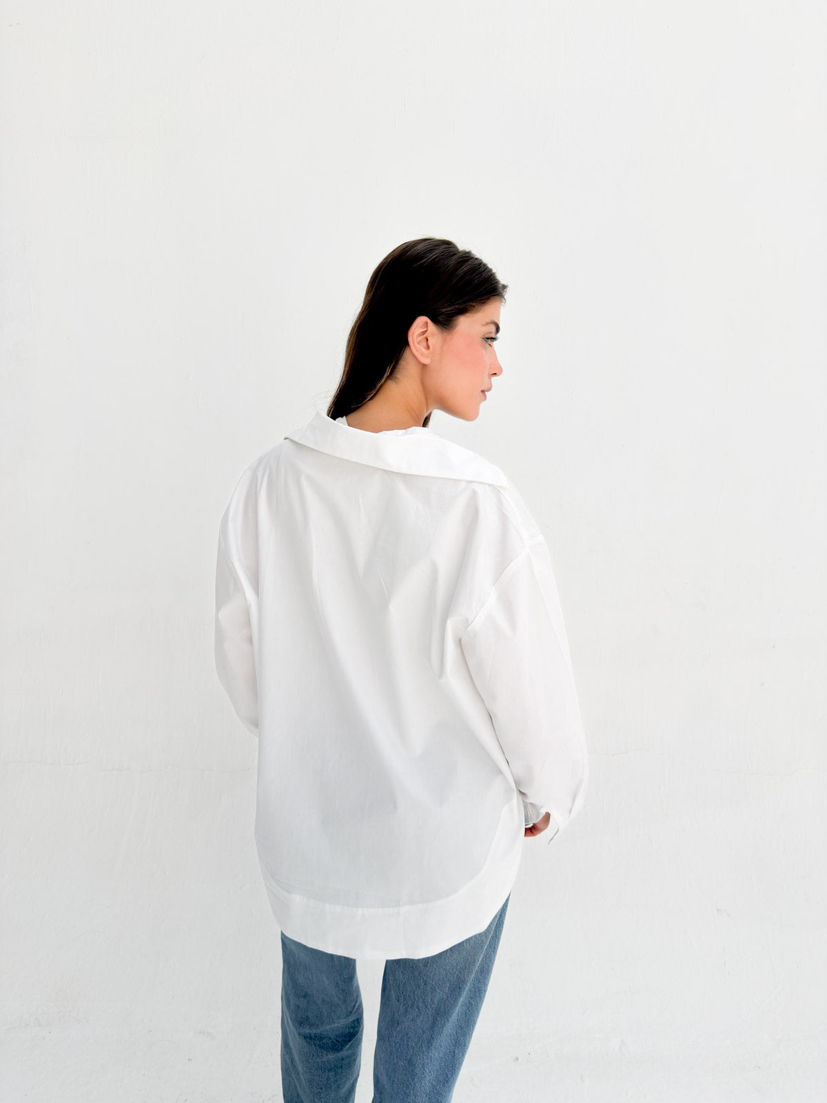 Oversized Poplin Shirt - White