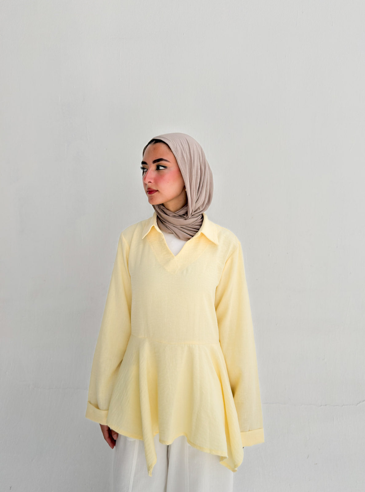 Ruffels Linen Blouse - Yellow