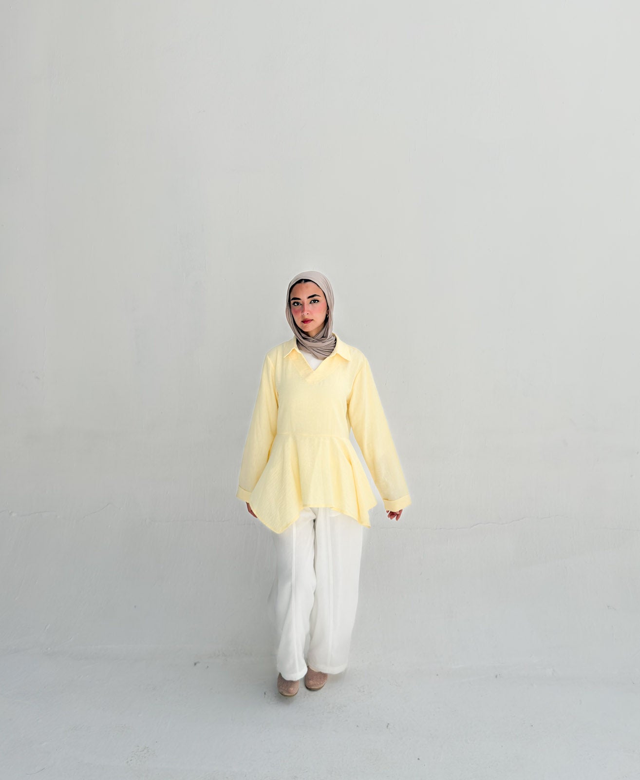Ruffels Linen Blouse - Yellow