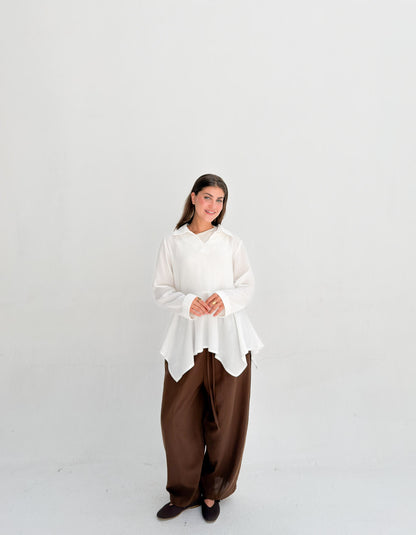 Ruffels Linen Blouse - White
