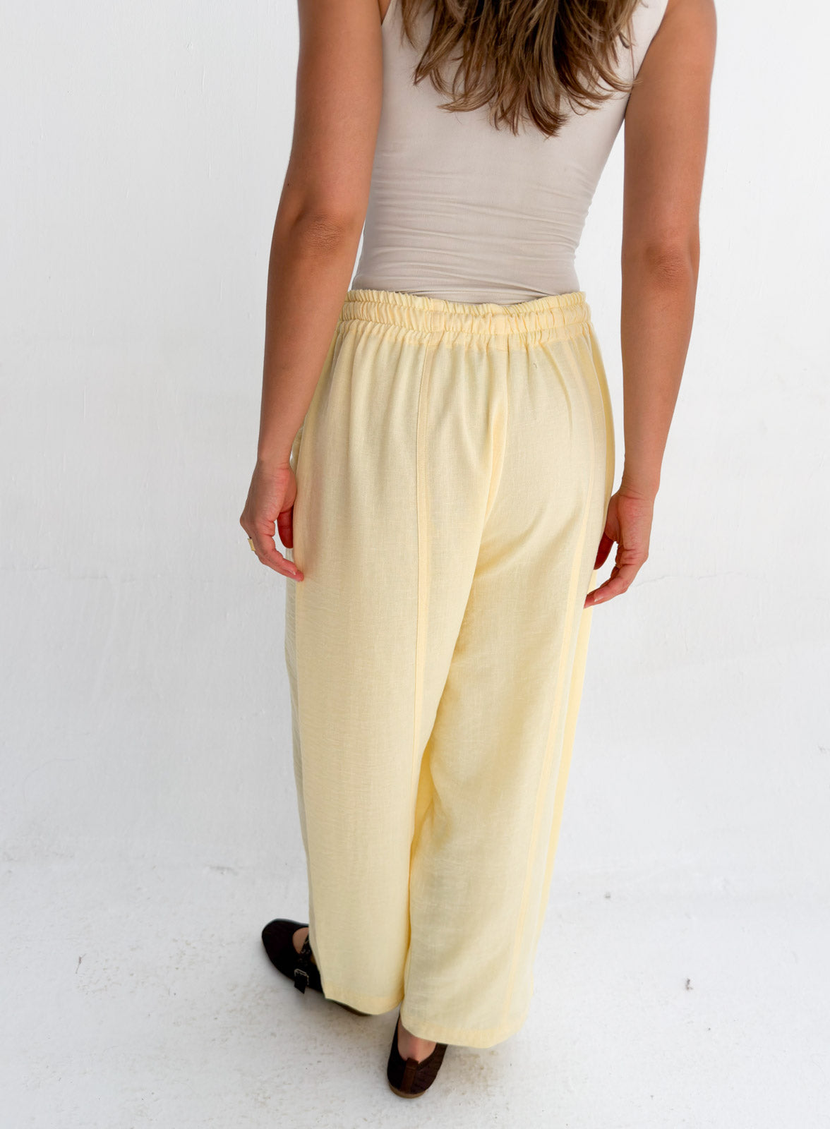 Balloon Linen Pants - Yellow