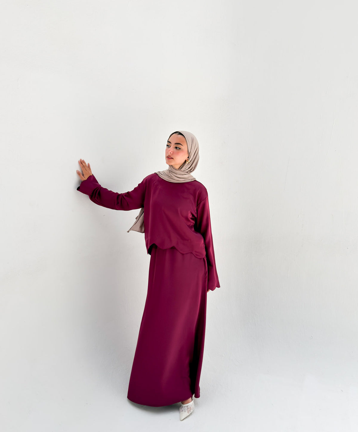 Sia Satin Set - Burgundy