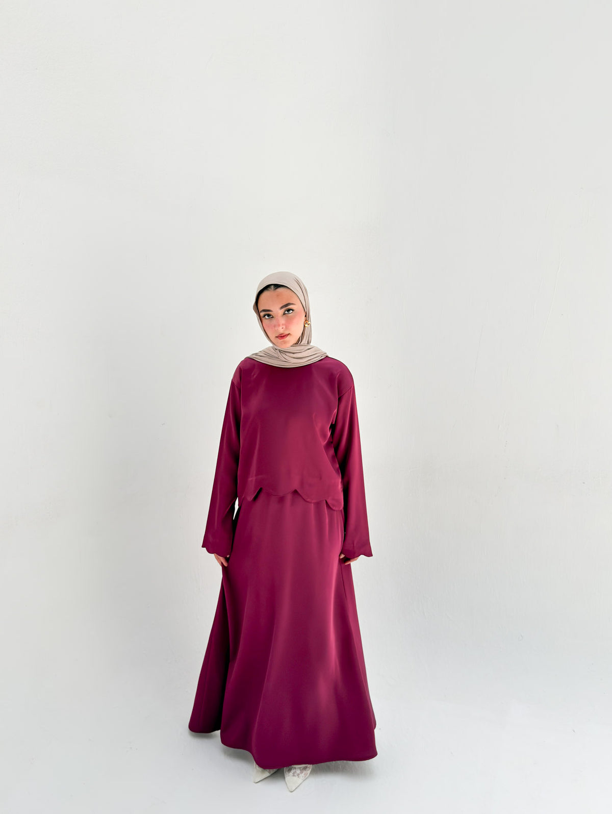 Sia Satin Set - Burgundy