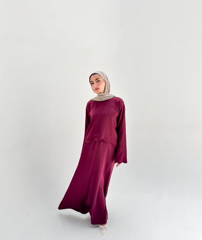 Sia Satin Set - Burgundy