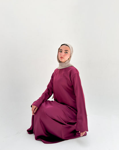 Sia Satin Set - Burgundy