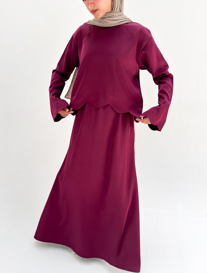 Sia Satin Set - Burgundy