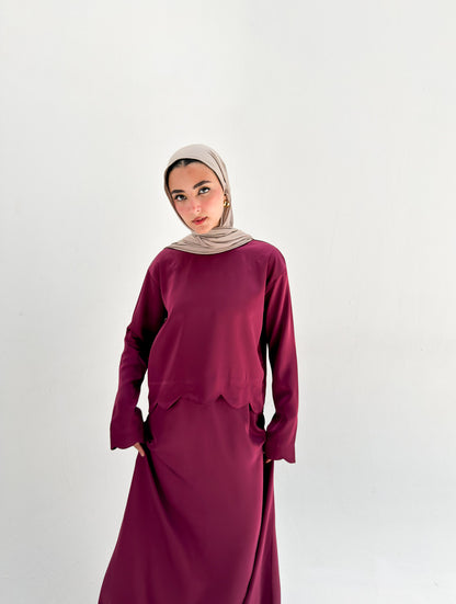 Sia Satin Set - Burgundy