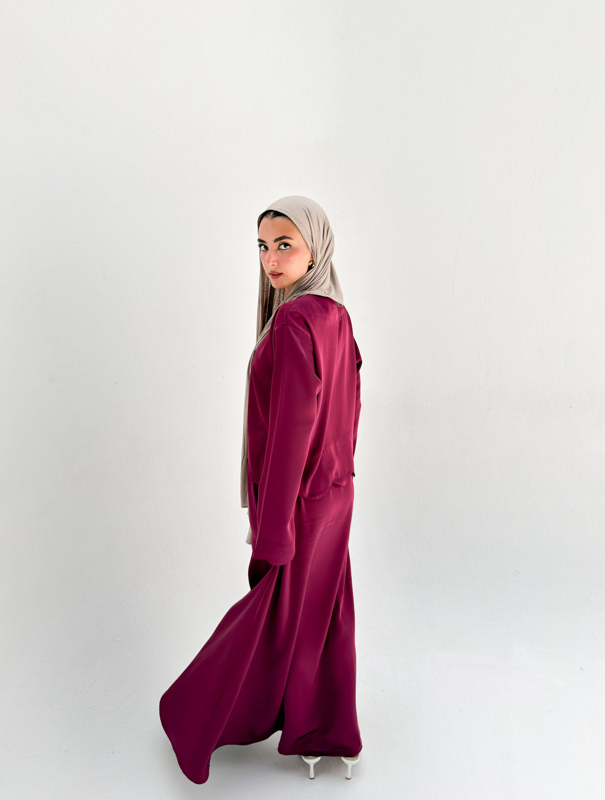 Sia Satin Set - Burgundy
