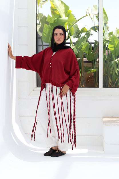 Flowy Fingers Blouse - Red