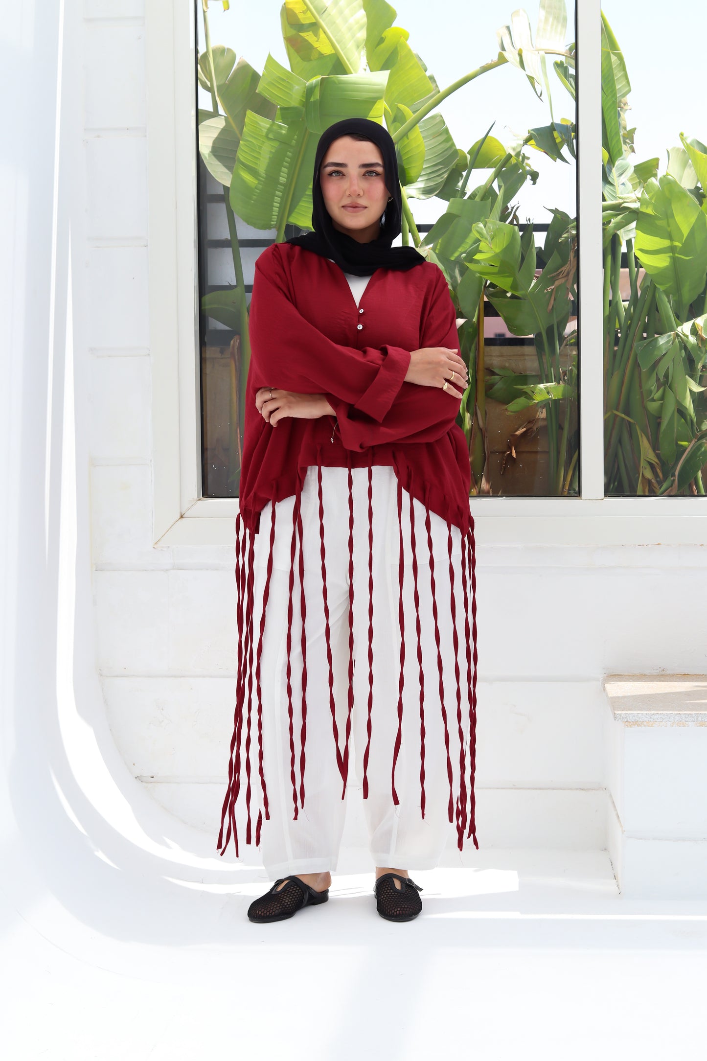 Flowy Fingers Blouse - Red