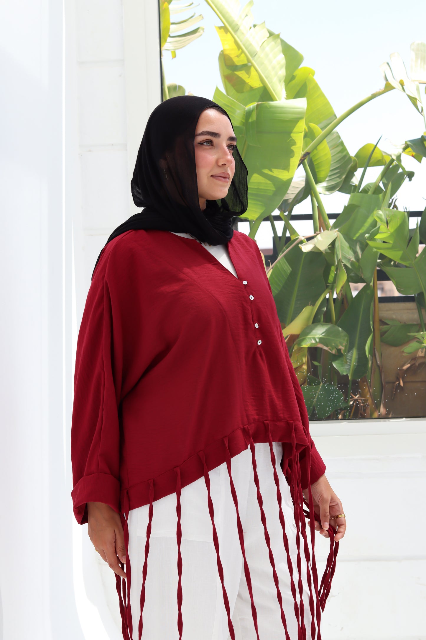 Flowy Fingers Blouse - Red