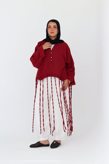 Flowy Fingers Blouse - Red