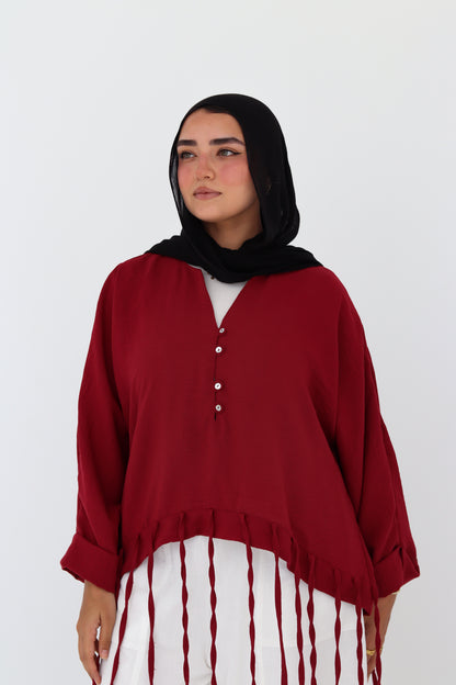 Flowy Fingers Blouse - Red