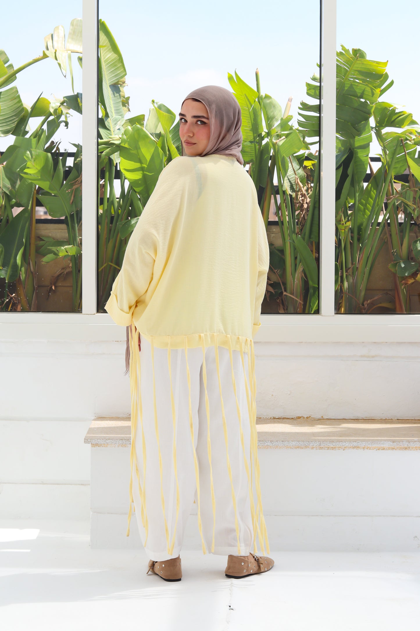 Flowy Fringes Blouse - Yellow
