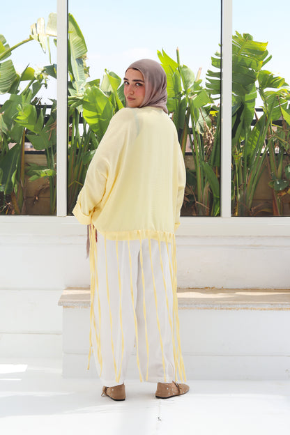 Flowy Fringes Blouse - Yellow