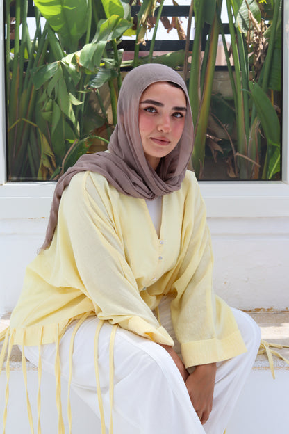 Flowy Fringes Blouse - Yellow