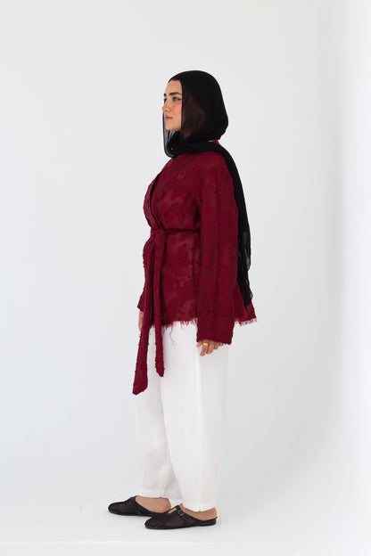 Cutting Cardigan - Burgundy