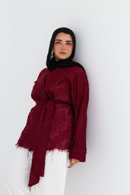 Cutting Cardigan - Burgundy