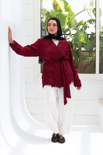 Cutting Cardigan - Burgundy