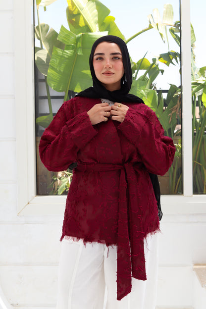 Cutting Cardigan - Burgundy