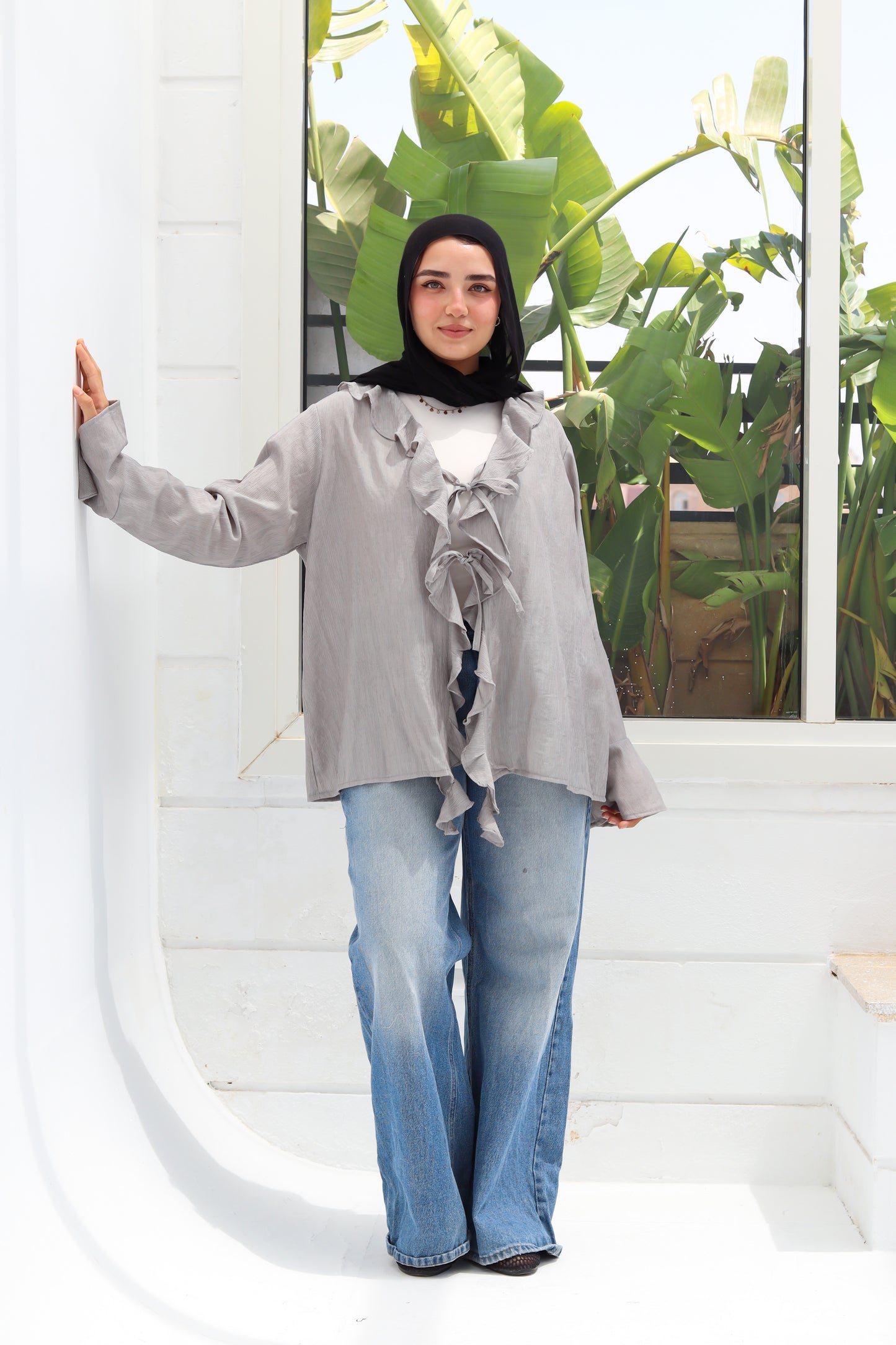 Nola Blouse - Light Grey