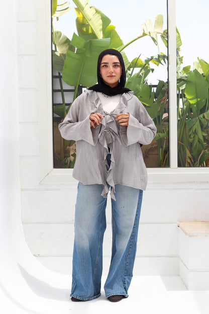 Nola Blouse - Light Grey