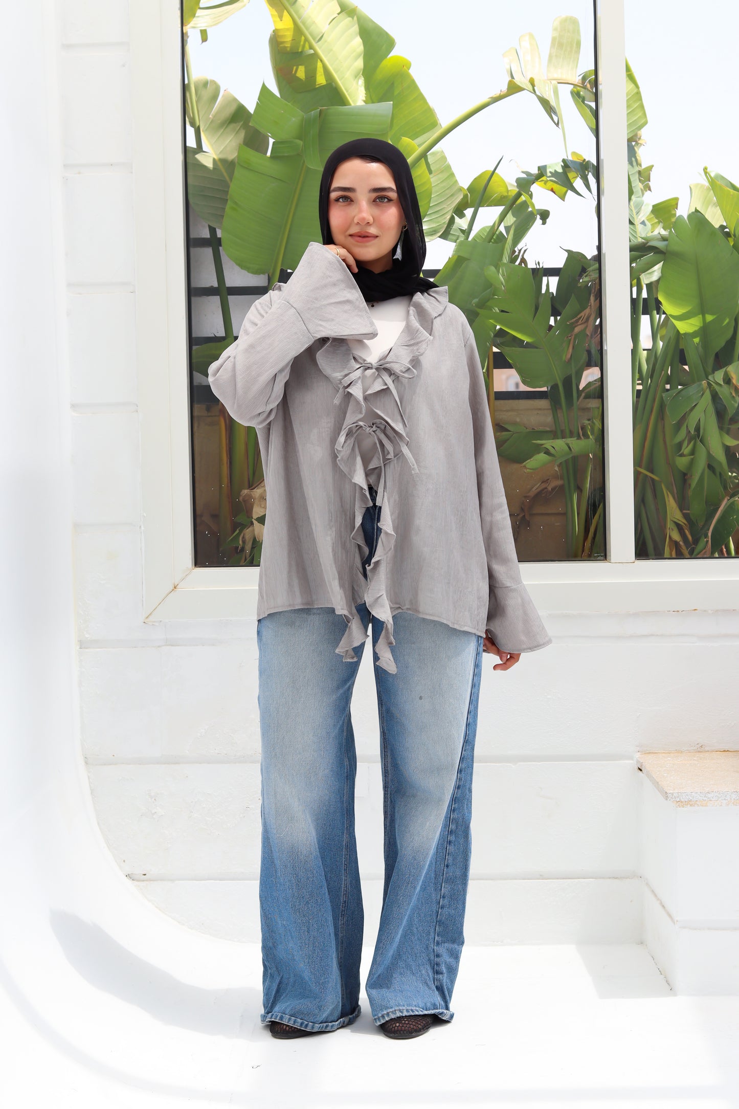 Nola Blouse - Light Grey