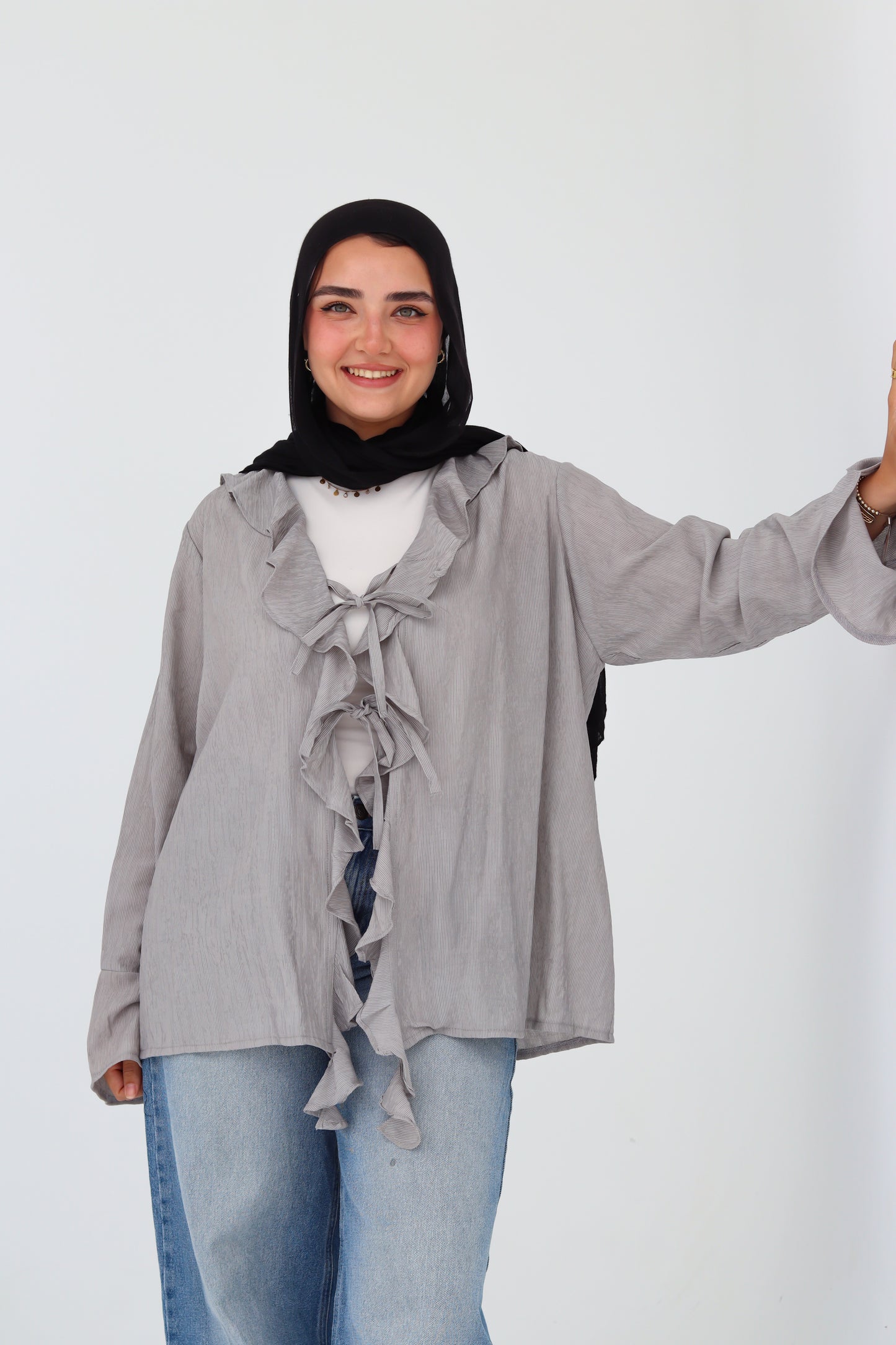 Nola Blouse - Light Grey