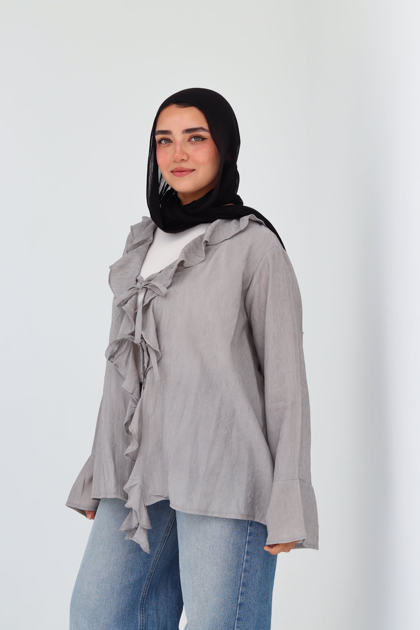 Nola Blouse - Light Grey