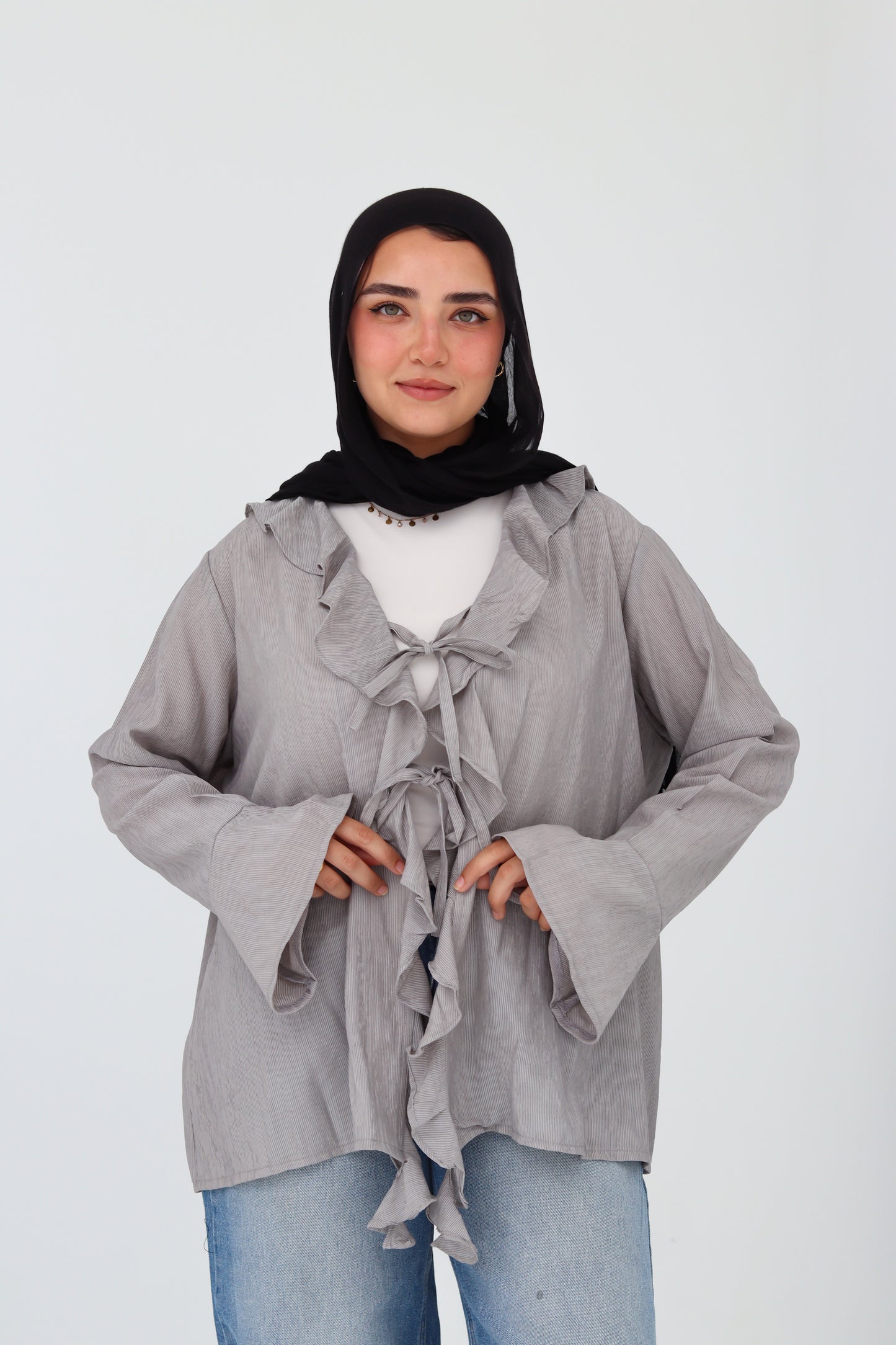 Nola Blouse - Light Grey