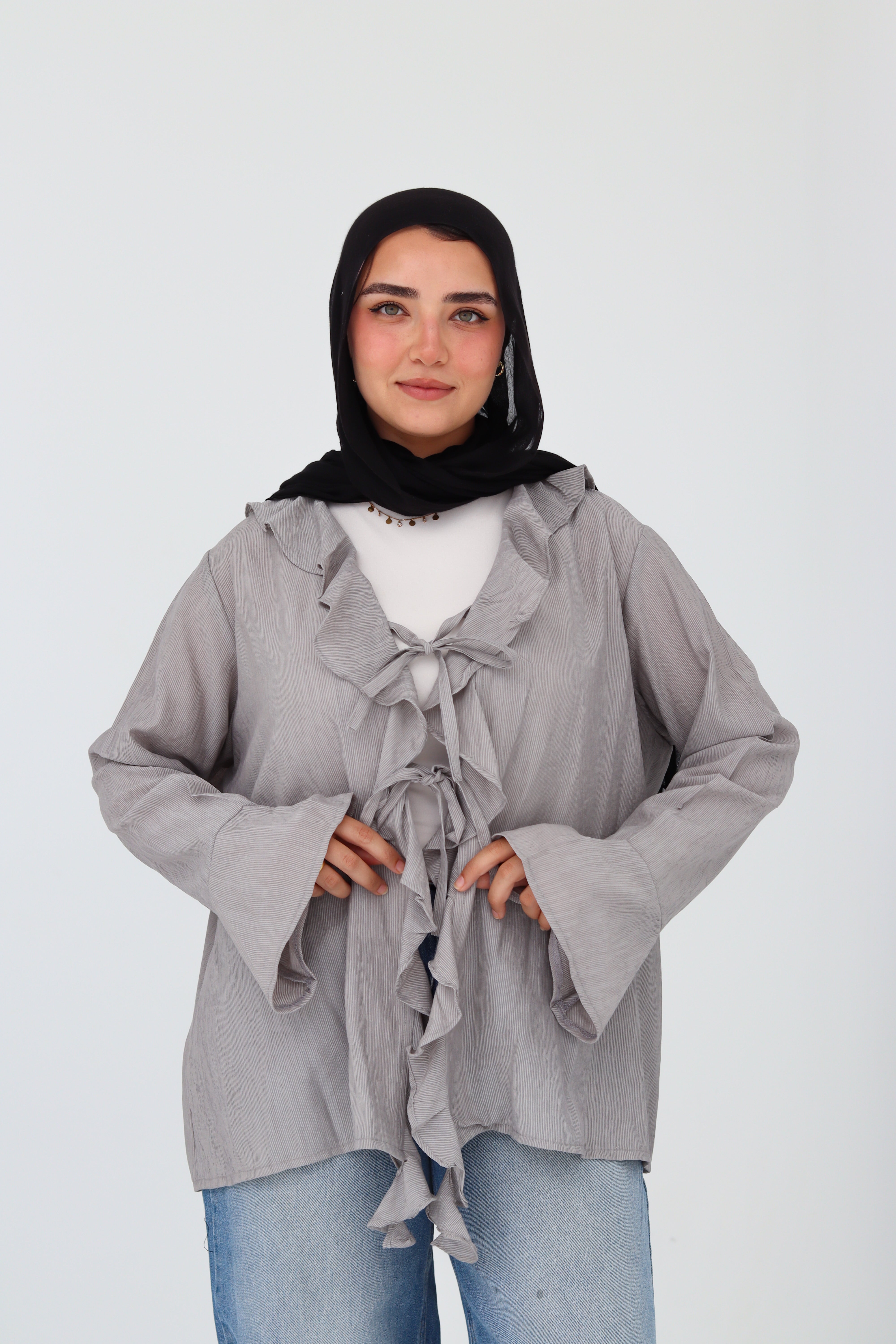 Nola Blouse - Light Grey
