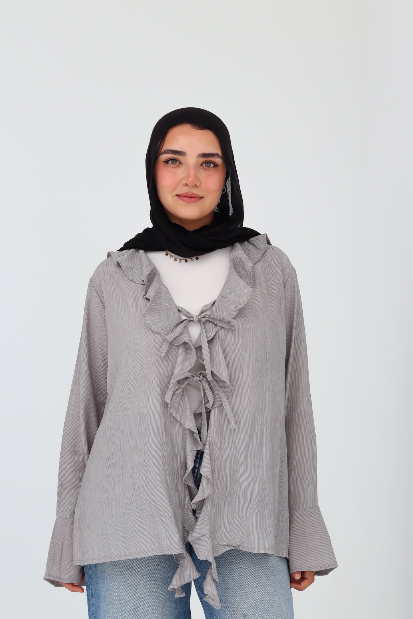 Nola Blouse - Light Grey